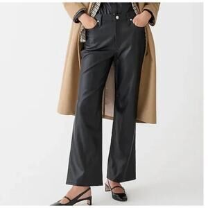 J Crew Slim Wide Leg Faux Leather Chic Going Out Pants US Women's 29 New